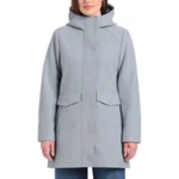 Vince Camuto light blue large faux wool Hooded Coat - Picture 1 of 12